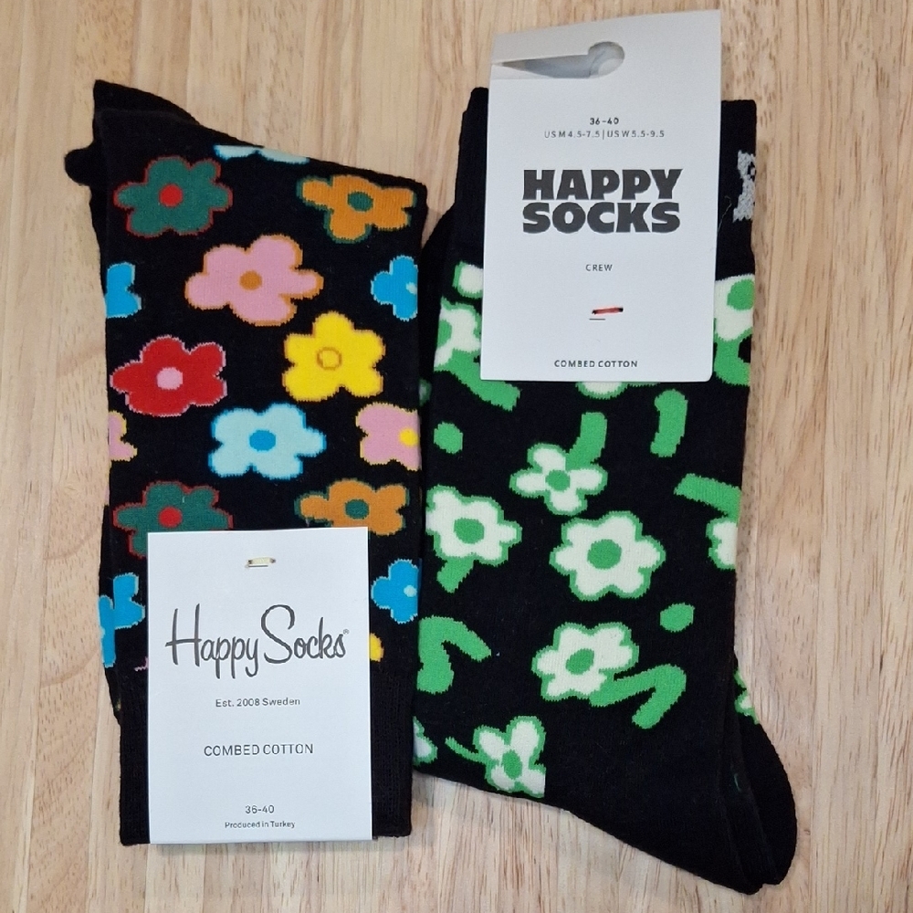 Happy Socks Floral Crew Socks Bundle